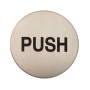 Adhesive Push Door Sign in Satin Stainless Steel